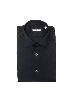 Robert Friedman Black Cotton Men Shirt - XXL