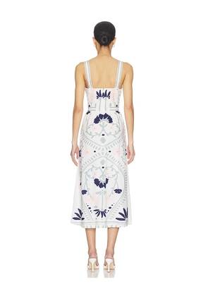 Cleobella Carmen Midi Dress in White,Sage. Size XS. Also in M, S, XL.