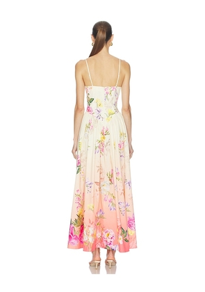 HEMANT AND NANDITA Corseted Maxi Dress in Lemon. Size S. Also in XS, M, L, XL, XXL.