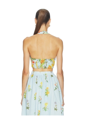 HEMANT AND NANDITA Crop Top in Baby Blue. Size S. Also in L, M, XL, XS, XXL.