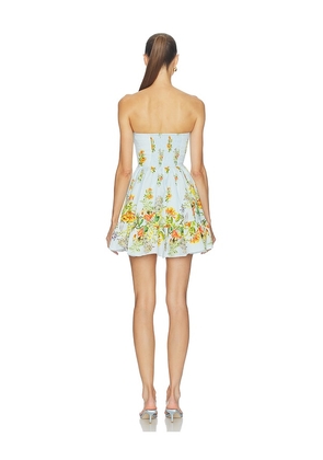 HEMANT AND NANDITA Off-shoulder Short Dress in Baby Blue. Size S. Also in L, M, XS.