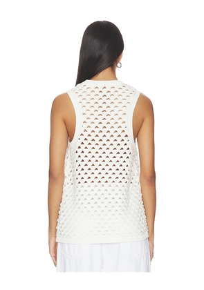 ALIGNE Jeanie Crochet Knitted Vest in White. Size S. Also in XS, M, L.
