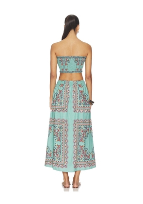 Cleobella Ruby Top & Midi Skirt Set in Teal. Size S. Also in XS, M.