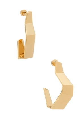 Bevza Broken Shape Earrings in Metallic Gold.