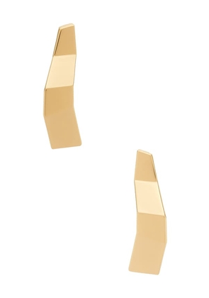 Bevza Broken Shape Earrings in Metallic Gold.