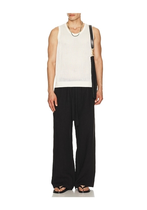 AUTO-REPLY Knit Mesh Tank Top in Cream. Size S. Also in L, XL/1X.