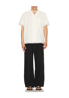 Duvin Design Stitch Stretch Button Up Shirt in Cream. Size S. Also in L, M, XL/1X.