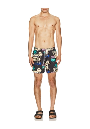 Duvin Design Fresh Air Swim Shorts in Black. Size S. Also in M, L, XL/1X.