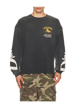 Duke + Dexter DR3 Sponsors Waffle Long Sleeve Tee in Black. Size S. Also in M, L, XL/1X.