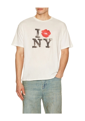 Duke + Dexter I Kiss NY T-Shirt in Cream. Size S. Also in M, L, XL/1X.