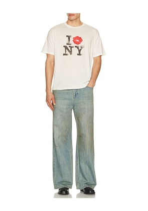 Duke + Dexter I Kiss NY T-Shirt in Cream. Size S. Also in L, M, XL/1X.