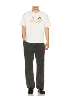 Duke + Dexter Pin Up T-Shirt in White. Size S. Also in L, M.