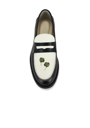 Duke + Dexter Wilde Clover Penny Loafer in Black. Size 8. Also in 9, 10, 11, 12.