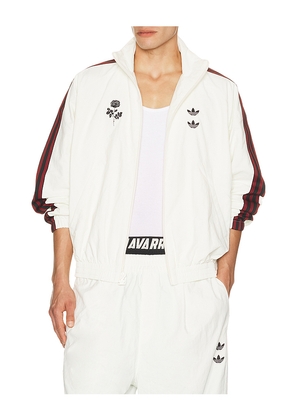 adidas Originals x Willy Chavarria Woven Track Jacket in White. Size S. Also in XS, M, L, XL/1X, XXL/2X.