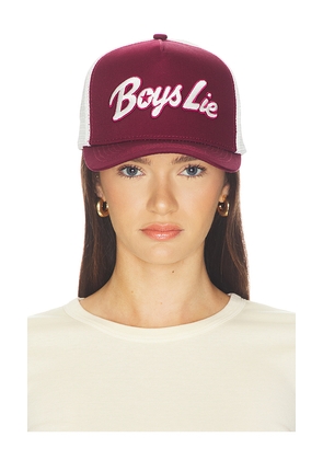 Boys Lie Starlight Trucker Hat in Red.