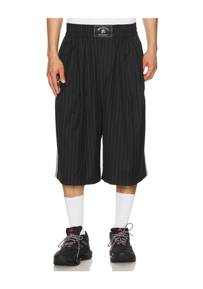 adidas Originals x Willy Chavarria Pinstripe Shorts in Black. Size S. Also in M, L, XL/1X.