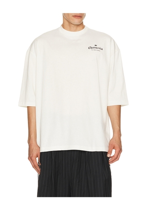 adidas Originals x Willy Chavarria Logo Tee in White. Size S. Also in XS, M, L, XL/1X.