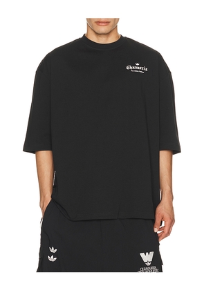 adidas Originals x Willy Chavarria Logo Tee in Black. Size S. Also in XS, M, L, XL/1X.