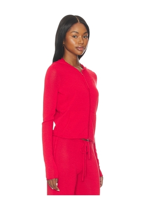 Frankies Bikinis X JENNIE Atlas Knit Hoodie in Red. Size S. Also in XS, M, L.