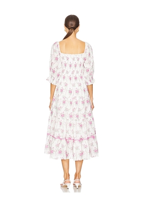 LoveShackFancy Rigby Dress in White,Blush. Size S. Also in XS.