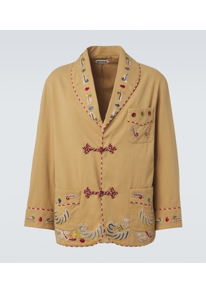Bode Feather Runner embroidered cotton jacket