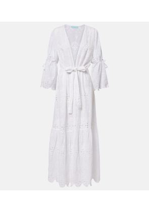 Melissa Odabash Talitha broderie anglaise belted cotton kaftan