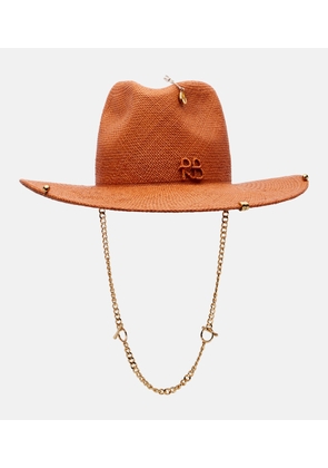 Ruslan Baginskiy Chain-detail straw fedora