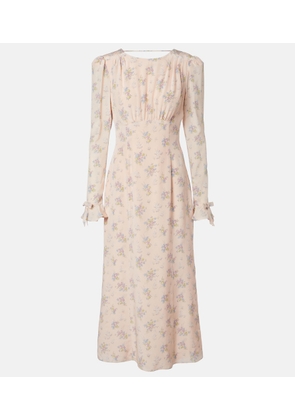 Alessandra Rich Floral open-back silk midi dress