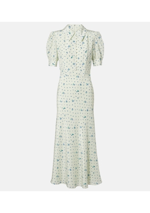 Alessandra Rich Floral silk midi dress