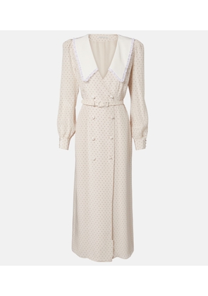 Alessandra Rich Polka-dot silk midi dress