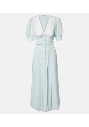 Alessandra Rich Floral silk midi dress