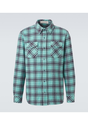 God's True Cashmere Plaid cashmere shirt with amethyst