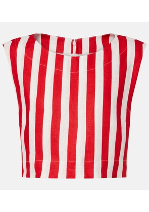 Posse Martina striped linen crop top