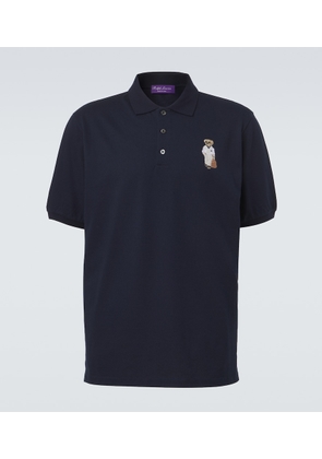 Ralph Lauren Purple Label Embroidered cotton and cashmere polo shirt