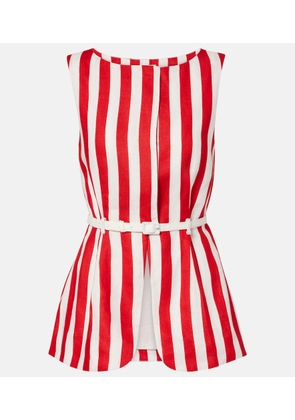 Posse Pamela belted striped linen vest