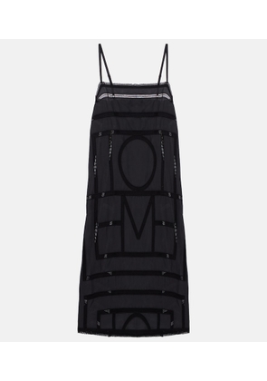 Toteme Embroidered silk midi dress