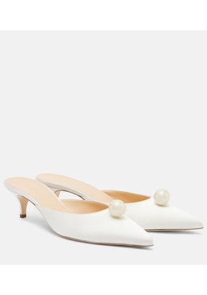 Magda Butrym Faux pearl satin mules