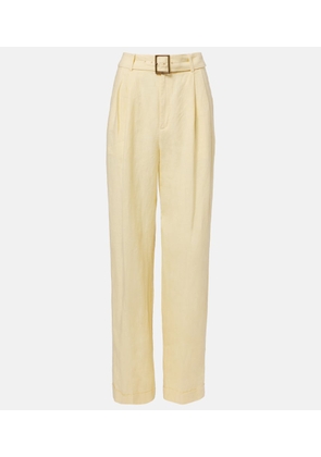 Polo Ralph Lauren Belted linen straight pants