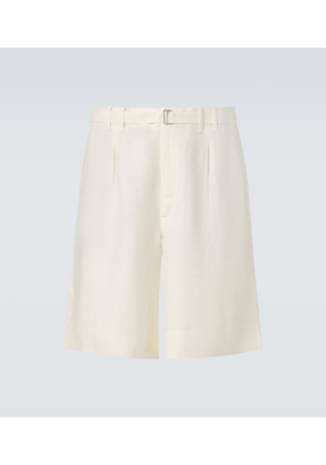 Stoffa Belted linen Bermuda shorts