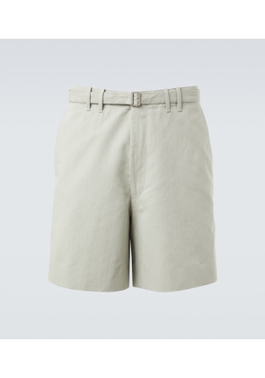 Stoffa Belted cotton and linen shorts