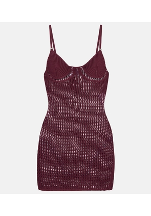 The Attico Crochet cotton-blend minidress