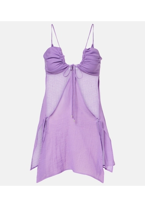 The Attico Cutout cotton muslin minidress