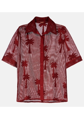 Johanna Ortiz Embroidered cotton-blend mesh shirt