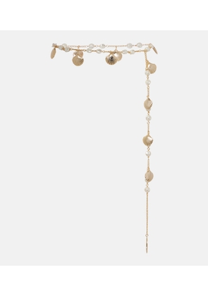 Oseree Shells embellished chain belt