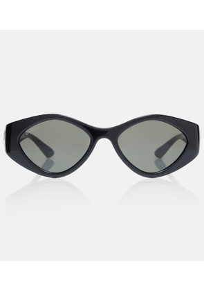 Gucci Interlocking G crystal-embellished oval sunglasses