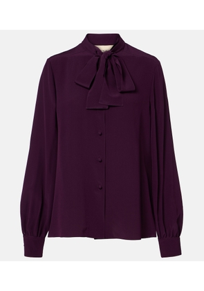 Valentino Tie-neck silk crepe de chine blouse