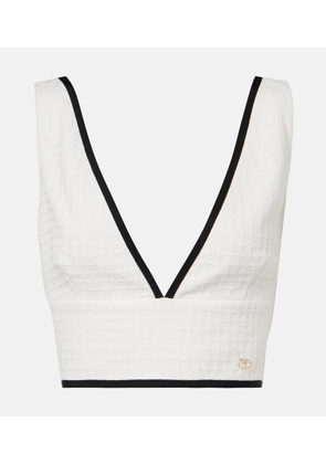 Valentino Cotton tweed crop top