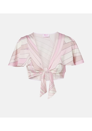 Pucci Iride satin jersey crop top
