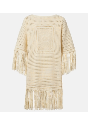 Zimmermann Indra crochet fringed cotton minidress