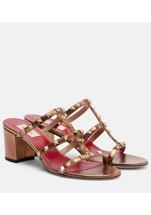 Valentino Garavani Rockstud metallic leather mules